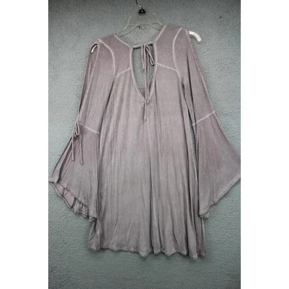 American Eagle Outfitters Slit Arm Bell Sleeves Tie Dress-Size Small/Petite-Boho - Picture 6 of 7